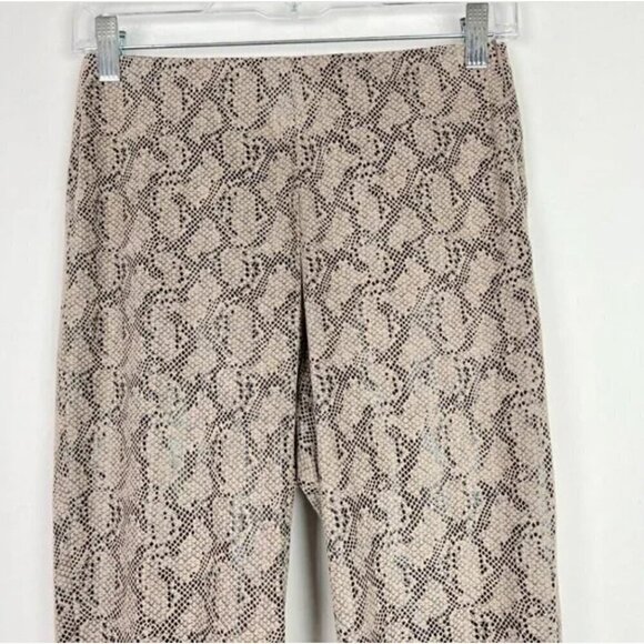 Zara Basic Python Snakeskin Print Faux Suede Leggings Size Small S - Picture 2 of 7
